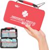 Small First Aid Kit for Car, Office, 121 Pieces, Sturdy Red EVA Travel First Aid Kit with Zip, Carabiner, Waterproof Basic First Aid Kit for Home, Por