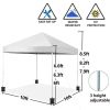 10' x 10' Pop up Canopy Tent Instant Waterproof Folding Tent with 4 Sandbags, White