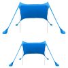 9.8x9.8FT Foldable Beach Canopy Tent Collapsible Shade Sail Sun Protection Windproof Shelter 4 Sandbag 2 Pole Portable Storage Bag Rectangle Blue