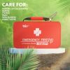 Small First Aid Kit for Car, Office, 121 Pieces, Sturdy Red EVA Travel First Aid Kit with Zip, Carabiner, Waterproof Basic First Aid Kit for Home, Por