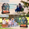 7800mAh Portable Camping Fan Rechargeable Multifunctional Mini Fan USB Outdoor Hang Ceiling Fan Led Light Desktop Fan Power Bank